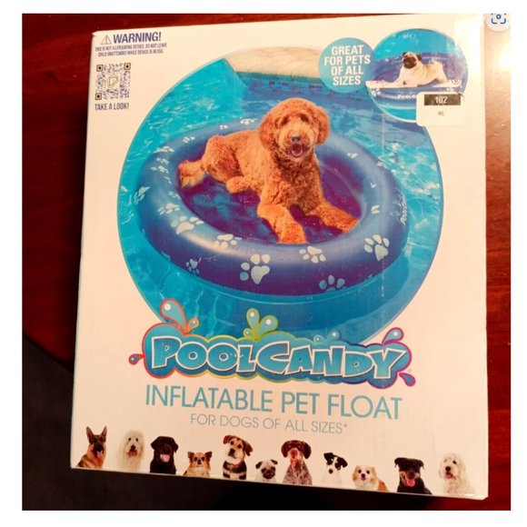 Pool Candy Inflatable Dog Pet Swimming Pool Float 53 in. x 35 in. Up to 100 Lbs - Picture 1 of 2